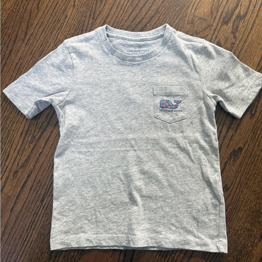 Vineyard Vines Kids Light Gray Tee with Logo